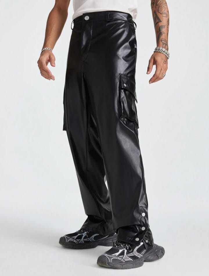Men's Solid Color Straight Fit Cargo Pants Fall/Winter